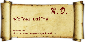 Mérei Dóra névjegykártya